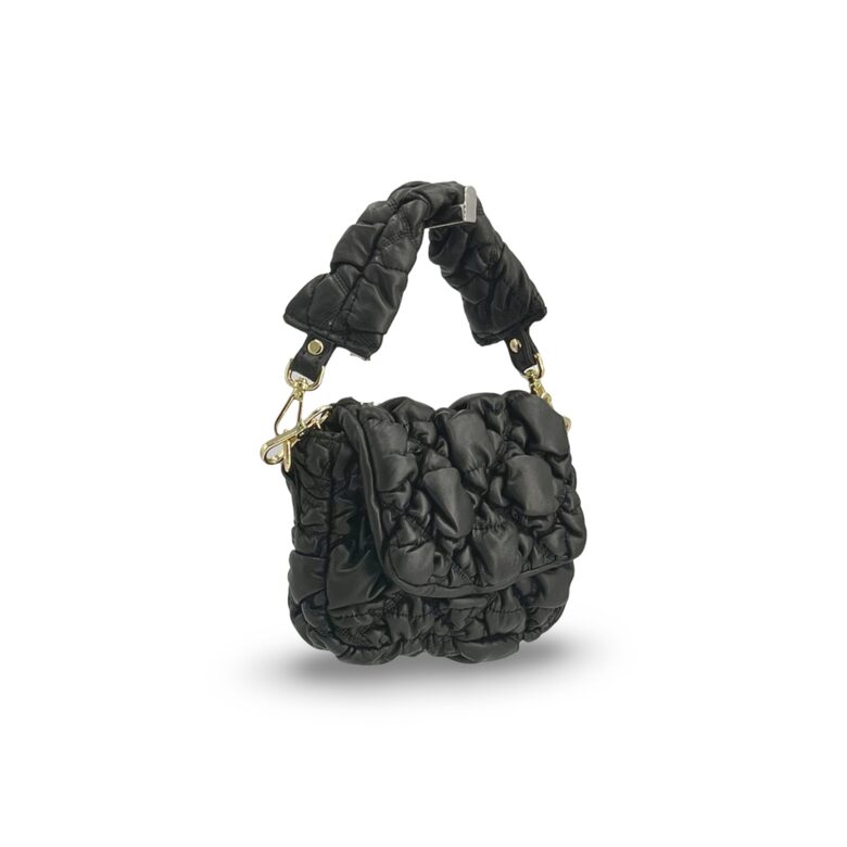 Vintage mīkstā ādas soma Melnā krāsā, ražots Itālijā